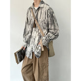 Hearujoy Autumn Corduroy Shirt Men Fashion Retro Tie Dye Shirt Men Streetwear Korean Loose Casual Shirt Mens Vintage Striped Shirts